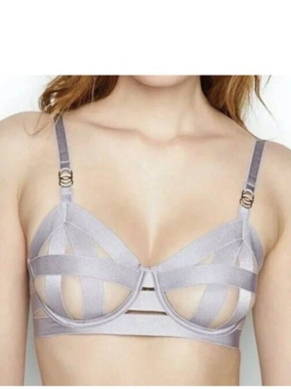 Nwt Victorias Secret Luxe Lingerie Unlined Banded Balconet Bra Pearl Stone 32DDD